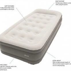 Outwell Flock Superior Single Matelas gonflable Avec Pompe Intégrée Grande Bretagne, blanc/gris -Matelas Soldes Magasin outwell flock superior single airbed with built in pump uk grey 4